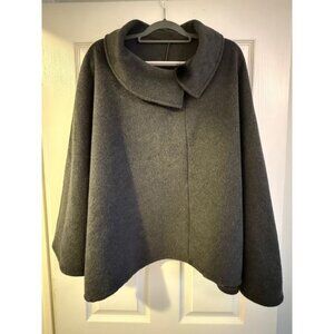 Vintage 1950s Wool Cape | Circular Swing Cape | Fur Collar | Lilly of California